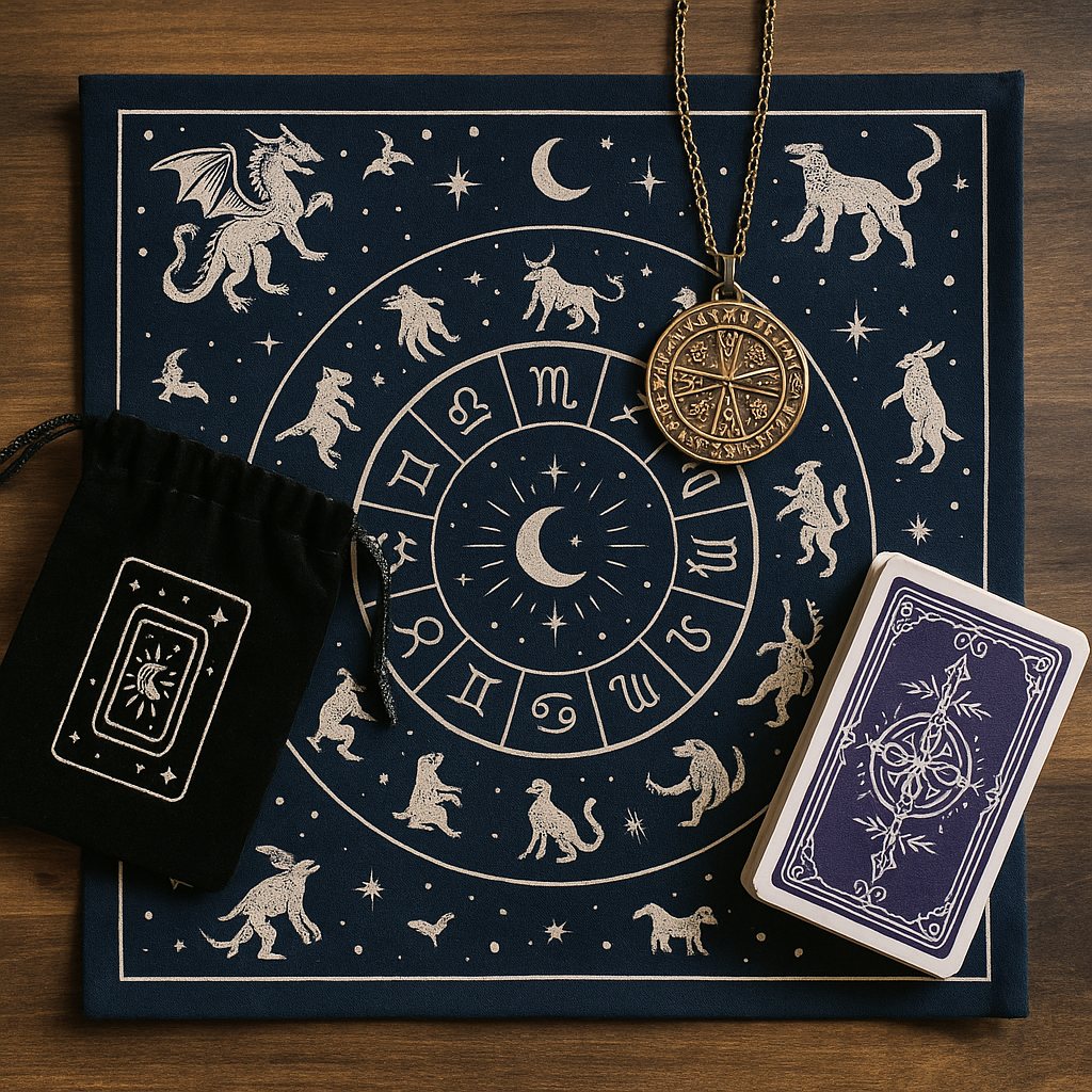 🌟COMBO - RITUAL DE CONEXIÓN CÓSMICA 🌟 MANTO + MAZO PRINCIPIANTE + FUNDA TAROT + COLLAR A ELECCIÓN 🔮🪄